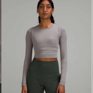 Lululemon Ebb to Street Long Sleeve Shirt Gull Grey Size 6